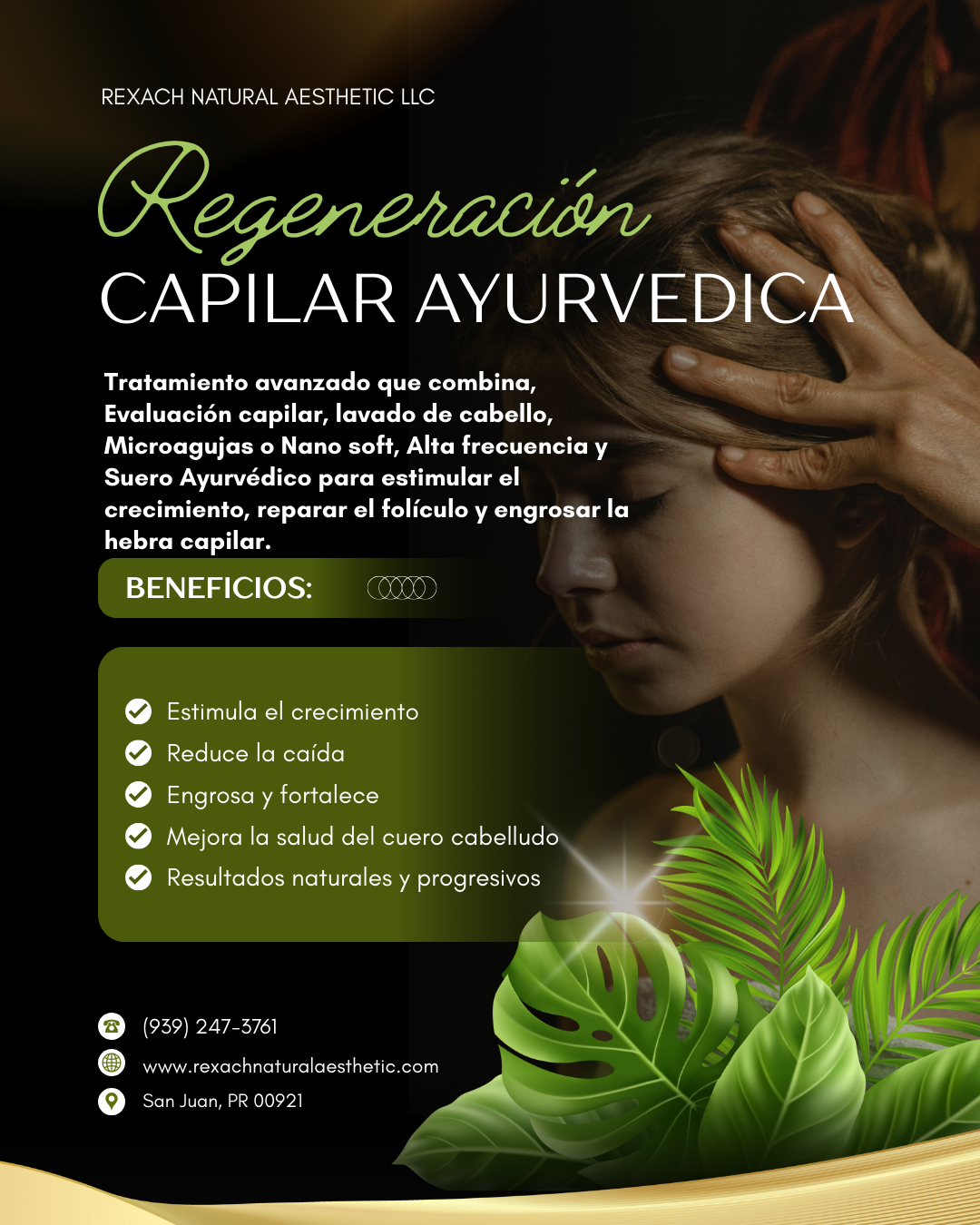 🌿 Regeneración Capilar Ayurvédica 1 sesión + Serum Ayurvedico