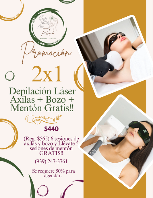Depilación Láser en Axilas+ Bozo+ Mentón Gratis!!!