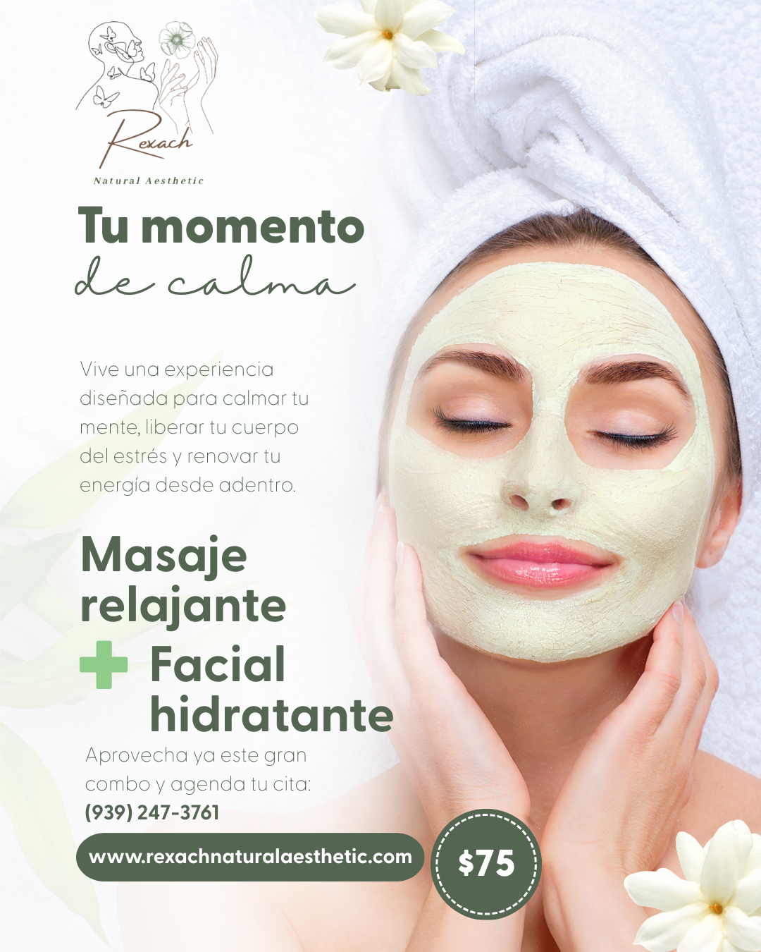 Facial Hidratante + Masaje Relajante de espalda