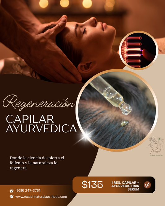 🌿 Regeneración Capilar Ayurvédica 1 sesión + Serum Ayurvedico