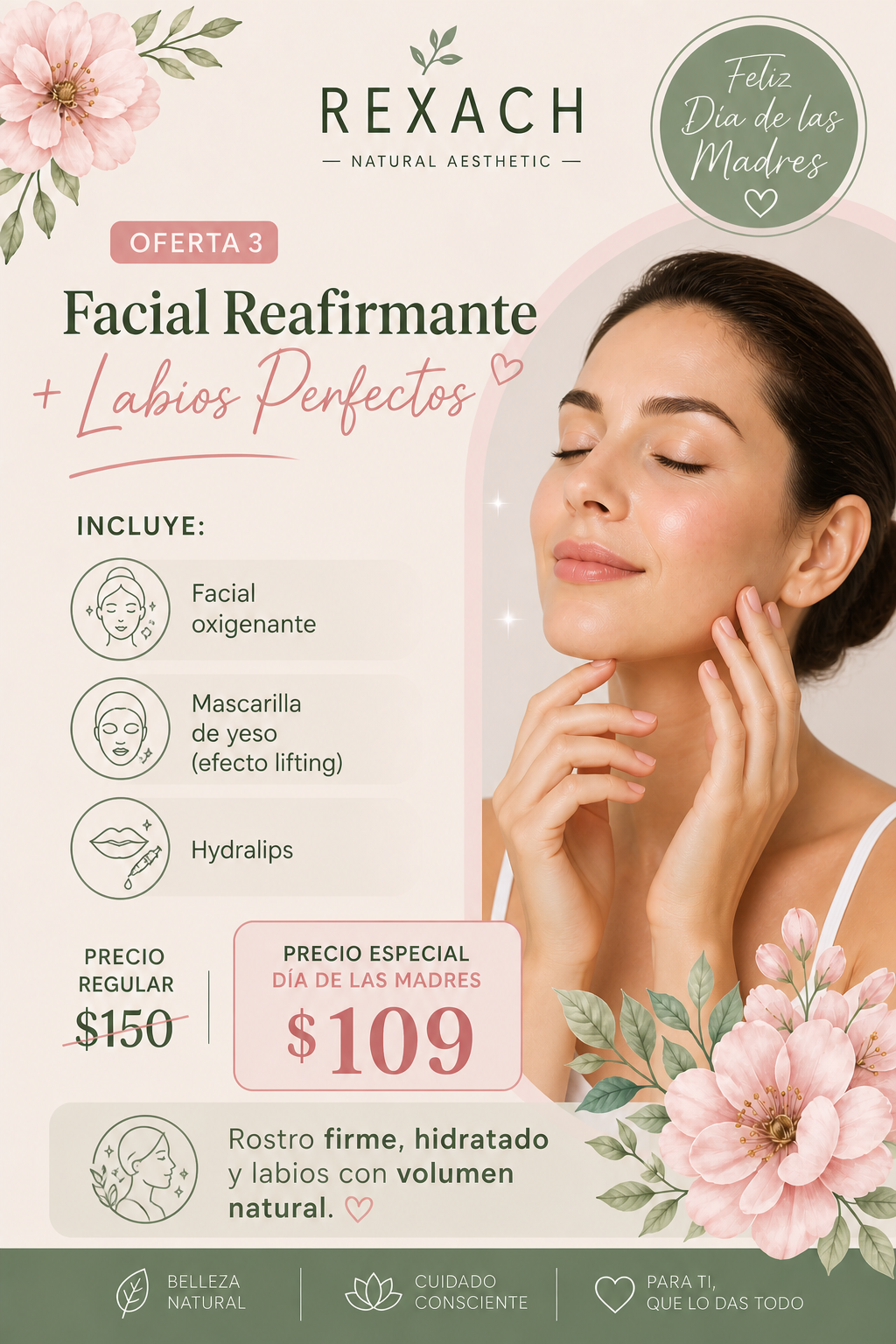 Facial reafirmante (con yesoterapia) + Hydralips con ácido Hialuronico