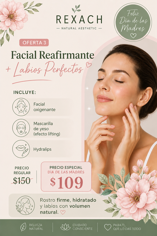 Facial reafirmante (con yesoterapia) + Hydralips con ácido Hialuronico
